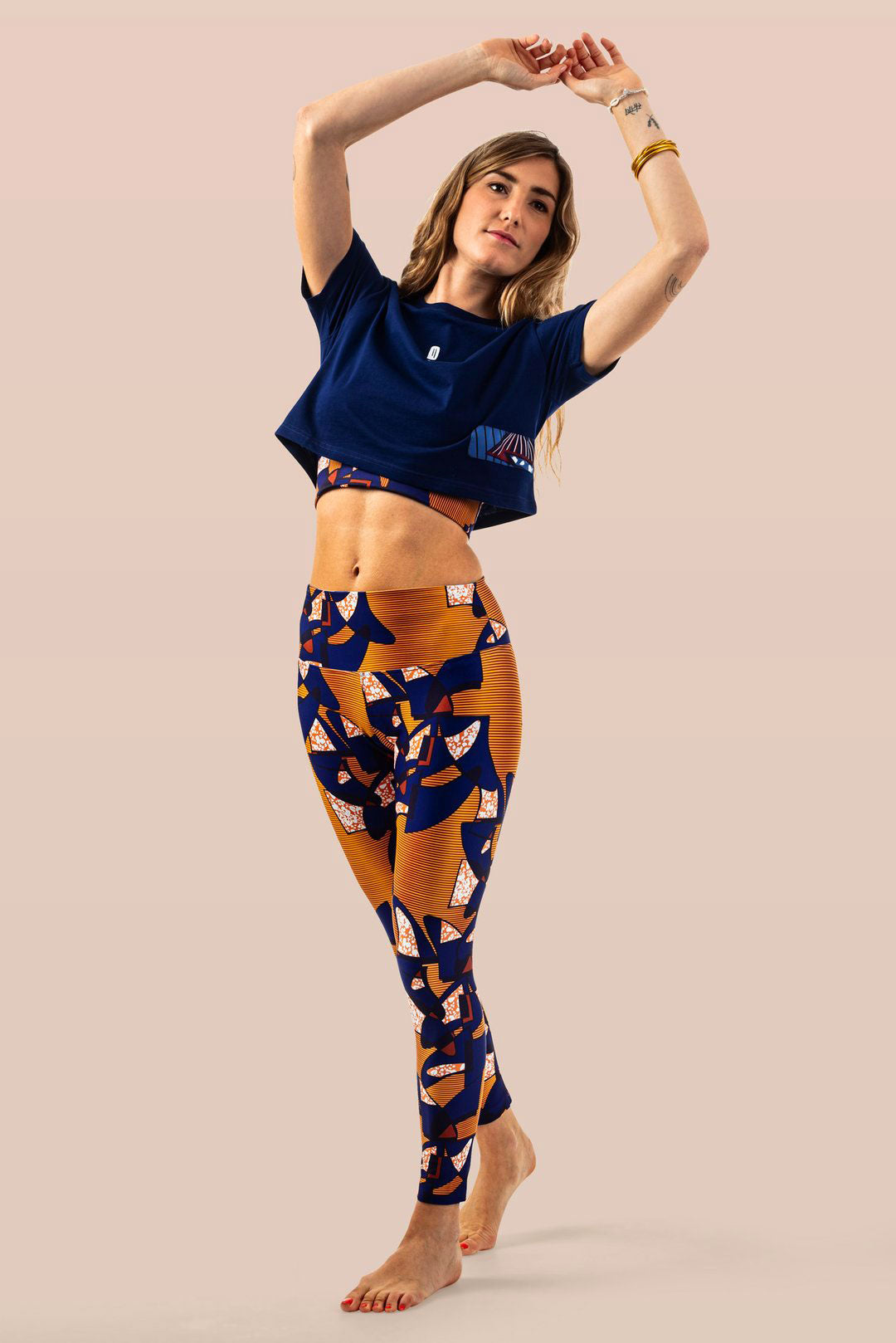 T-shirt Crop Top Sport et Yoga Bleu Femme
