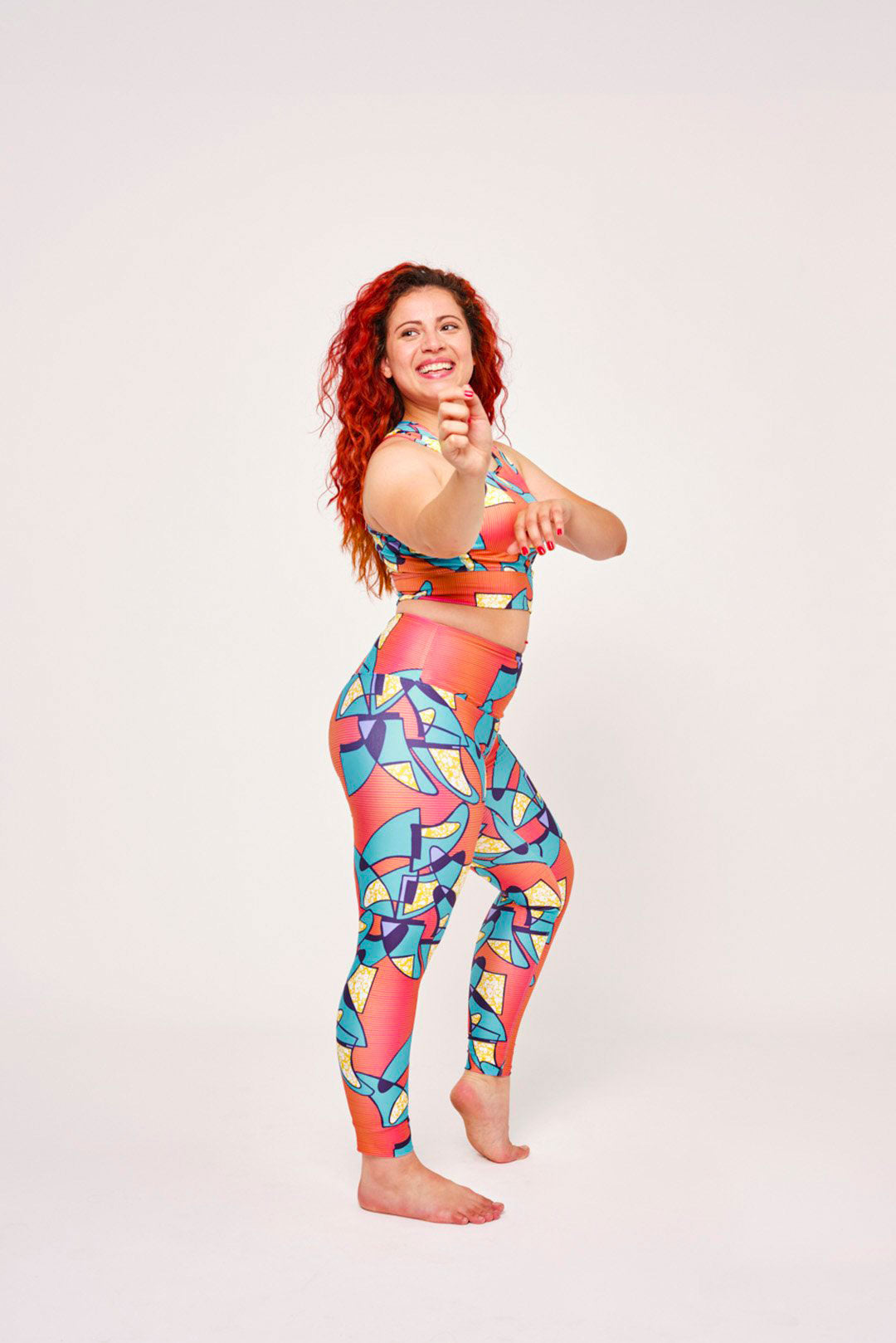 Legging femme de sport et yoga imprimé wax bleu - Taille Haute – Massollo